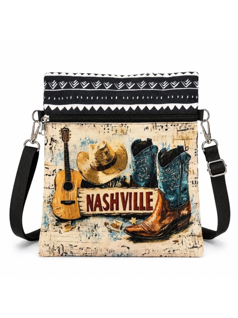 Nashville country-themed crossbody phone bag
